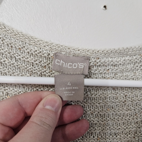 Chicos Cream Colored Long Sleeve Plus Size Sweater! - Picture 3 of 6